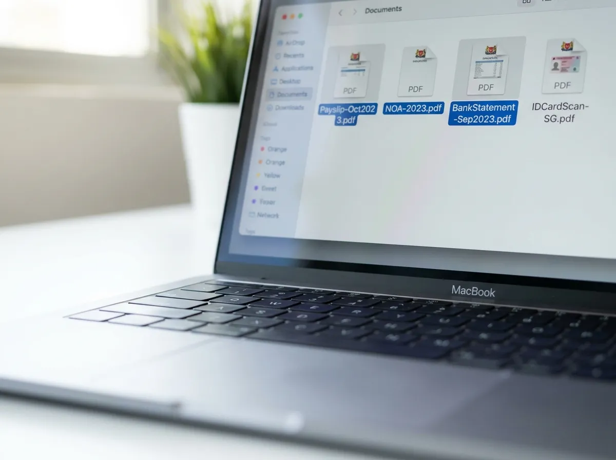 Multiple PDF documents open on a MacBook screen