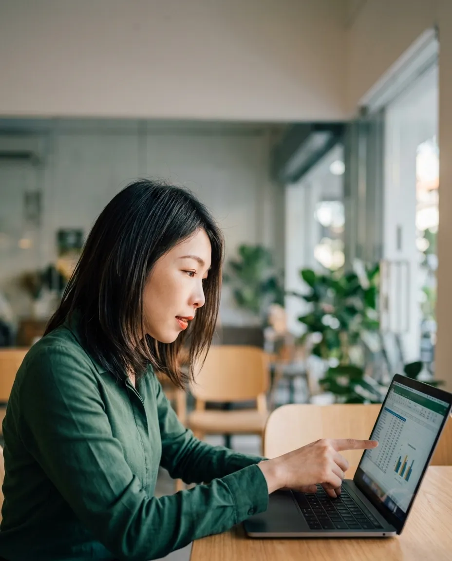 Person reviewing different loan options